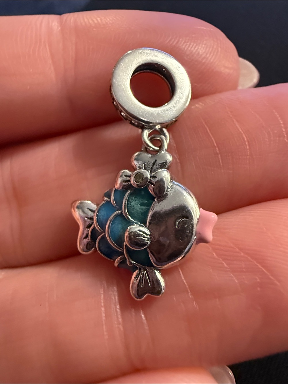 S925 Silver & Blue with Kissy Lips Dangle Charm - NWOT - Picture 4 of 4